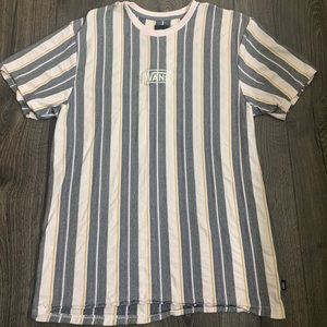 Grey/White/Yellow Stripped Vans Short Sleeve